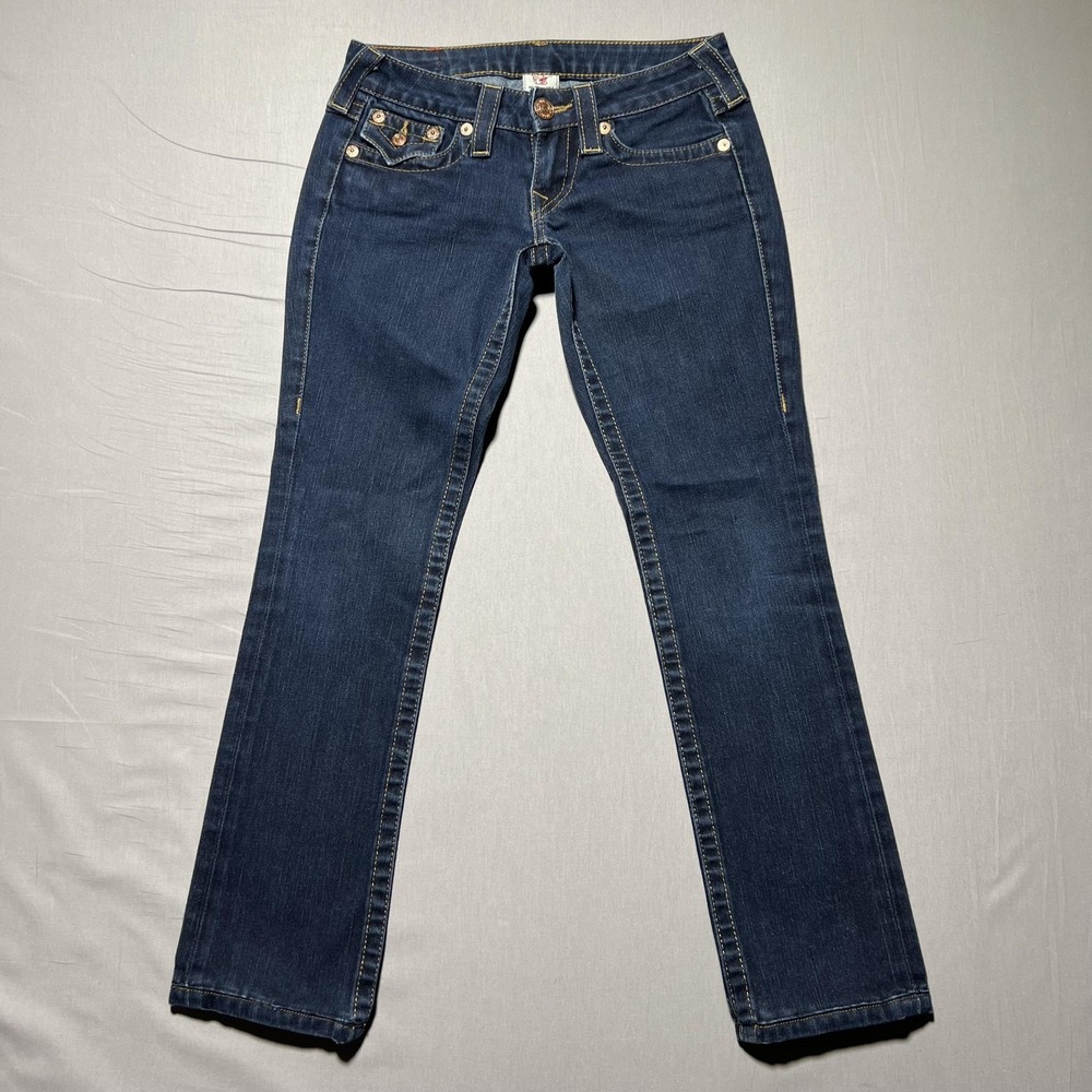 True Religion Billy‎ Jeans Womens 24 Bootcut Denim USA Flap Pockets Dark wash